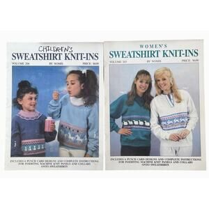 Nomis Knitting Pattern Book Sweatshirt Knit-Ins Children Adults Cottage Lot 2